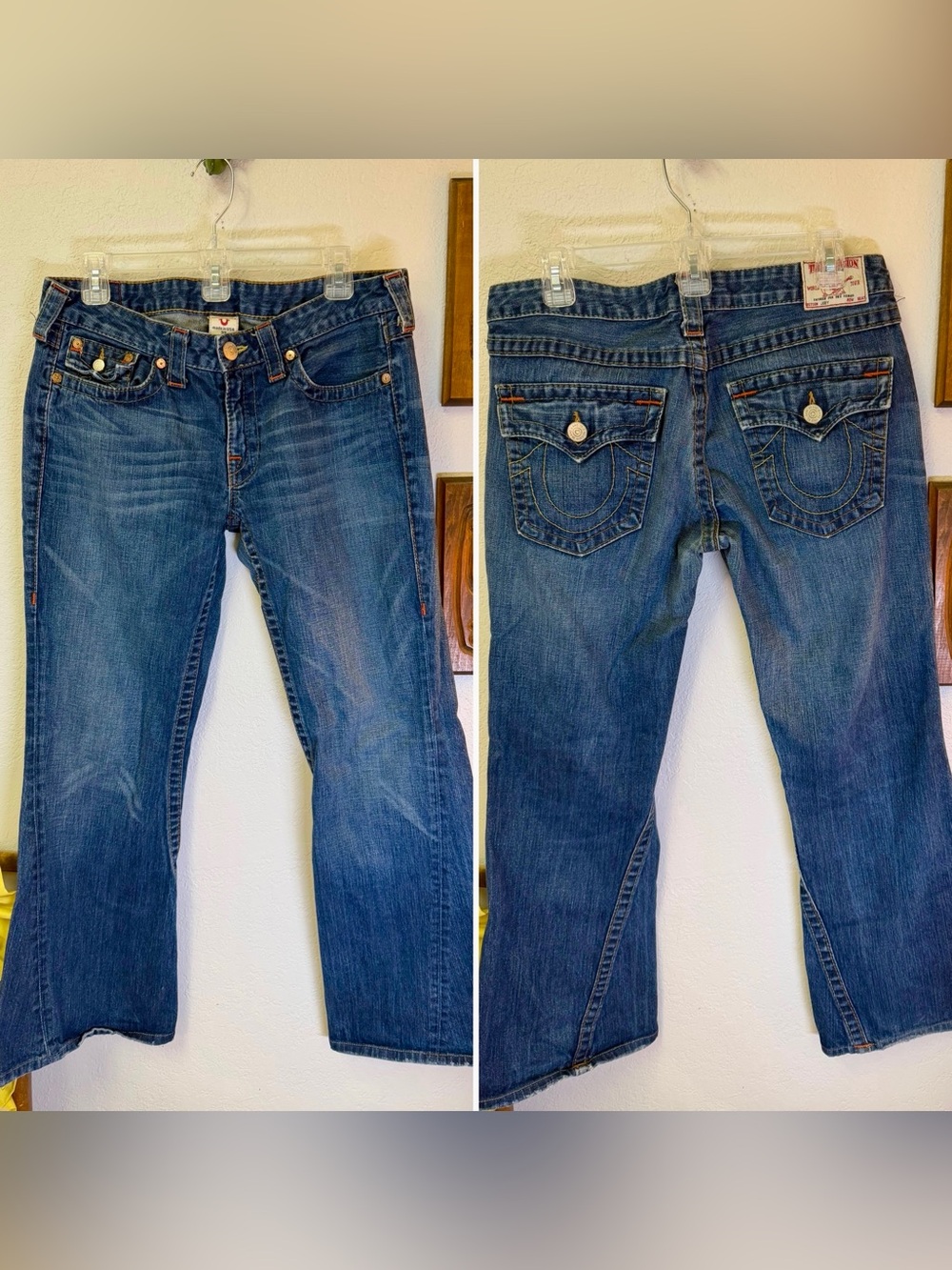 True Religion Jeans Y2K Low Rise Joey Twisted Leg Seam Flap Pocket Women’s 32x29